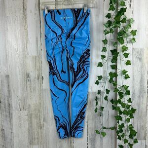 NATURYL by NBK Niykee Heaton The Graphic Leggings Blue Marble SMALL S Exclusive